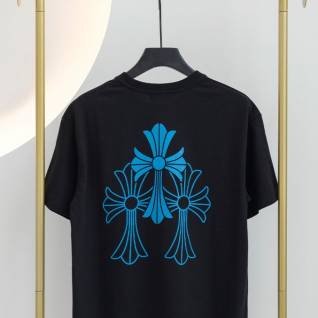 크롬하츠 블루로고 트리플 십자 프린팅 티셔츠 | 명품 레플리카