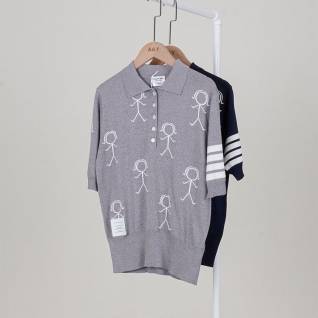 톰브라운 레플리카 클래식 앤 MRS 4-바 립 커프스 폴로 티셔츠 | 명품 레플리카