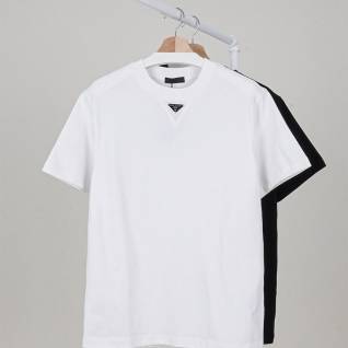 프라다 레플리카 삼각 로고 클래식 코튼 반팔 티셔츠 | 명품 레플리카